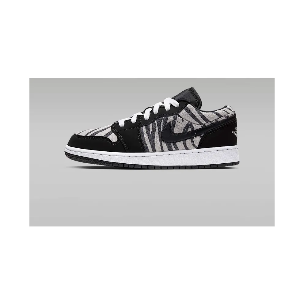 Jordan 1 Low Zebra (GS) Black/White-Sail (553560-057)