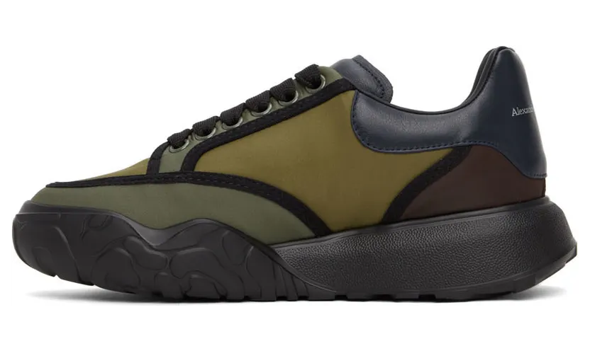 Alexander McQueen Khaki & Burgundy Court Sneakers (682813W4RQ5) (3)