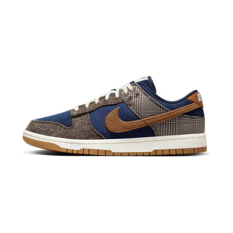 Nike Dunk Low Premium Tweed & Corduroy “Midnight Navy / Pale Ivory / Baroque Brown / Ale Brown” (FQ8746-410)