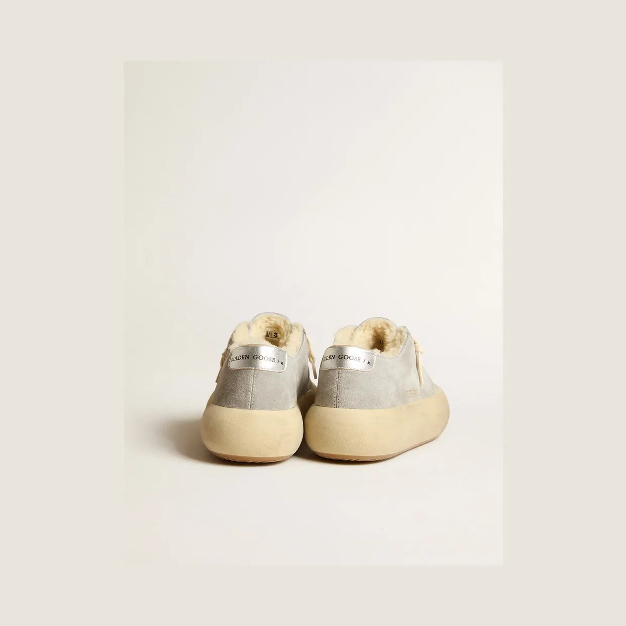 Golden Goose Men’S Space-Star Shoes In Ice-Gray Suede With Shearling Lining (GMF00345.F005620.70100) (4)
