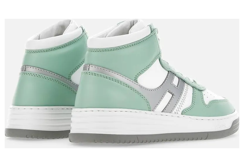 Sneakers Hogan H630 High Top White Green Silver (HXW6300EU40OE6543X) (2)