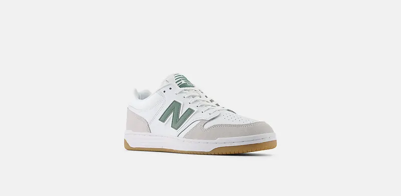 New Balance 480 White Grey Green Gum (BB480LYG)