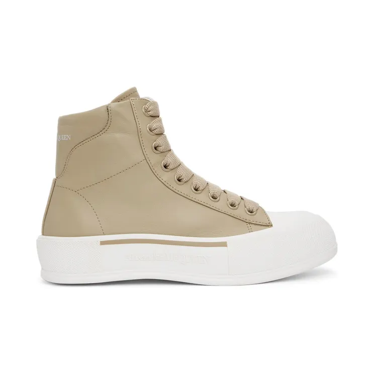 Alexander McQueen Beige High-Top Sneakers (682401WIB63)