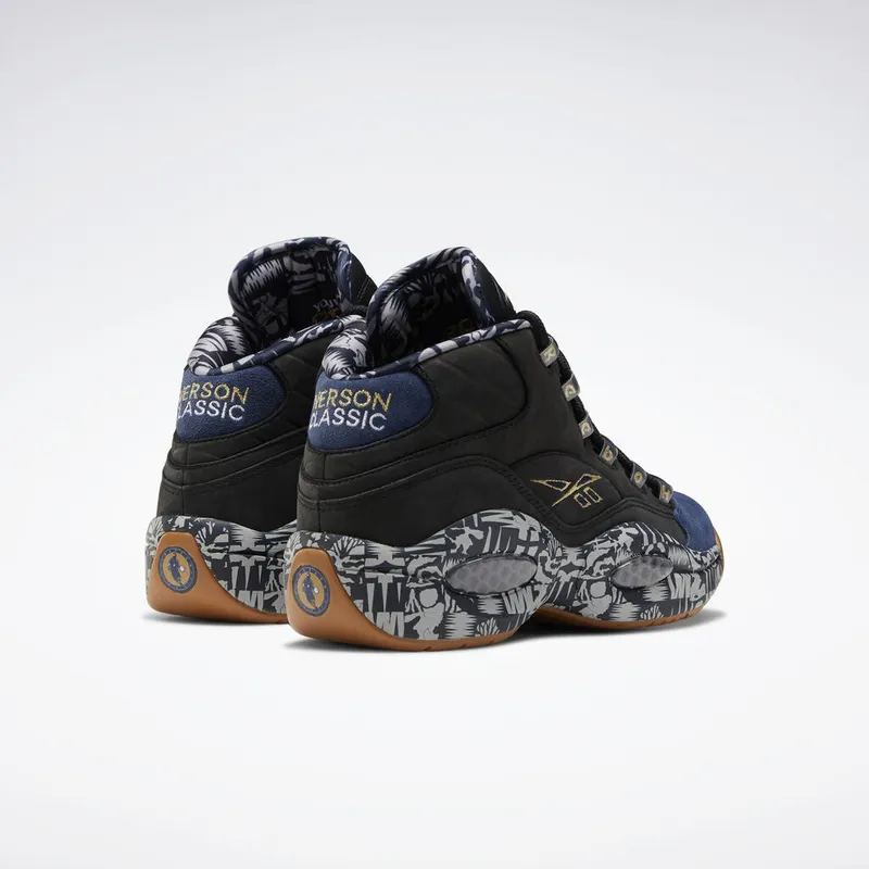 Reebok Question Mid Iverson Classic Black/Collegiate Navy-Solid Grey (Other Brands Reebok)
