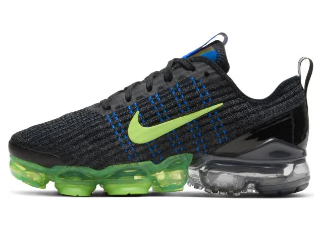 Nike Air VaporMax Flyknit 3 Black Blue Volt (GS) (DD9718-001)