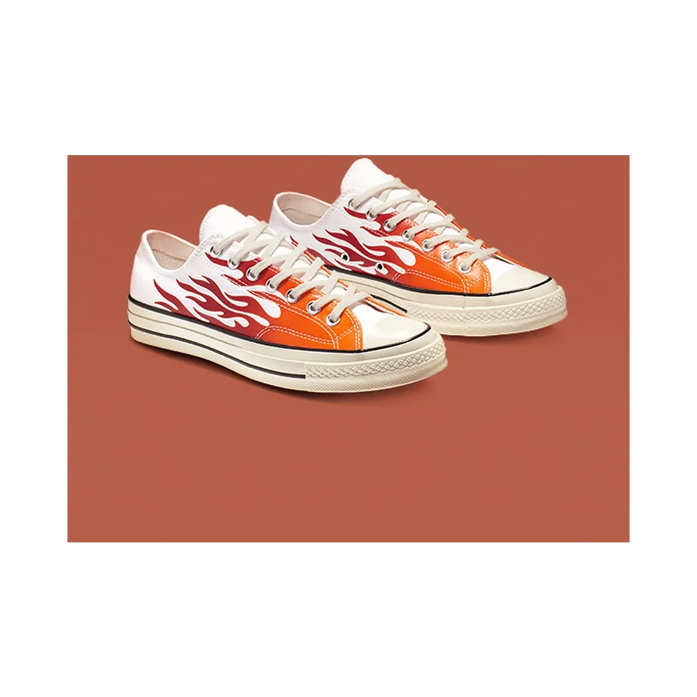 Converse Chuck Taylor All-Star 70s Ox Archive Print Flames White/Enamel Red-Bold Mandarin (165029C)