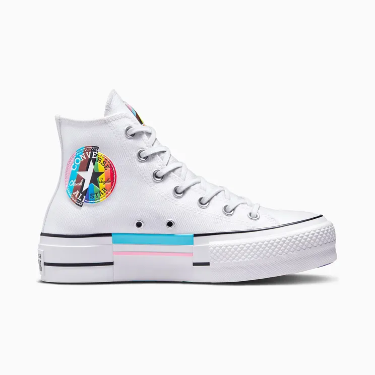 Converse Chuck Taylor All Star Lift Pride White/fresh Yellow/gnarly Blue