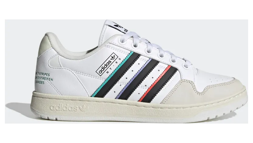 adidas NY 90 Stripes Schuh Cloud White / Core Black / Bold Green (H03420)