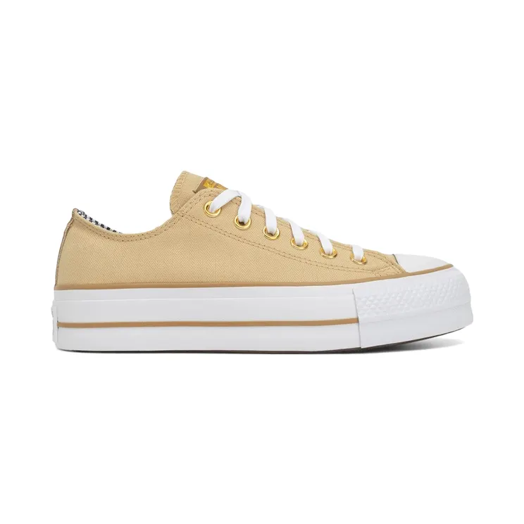 Converse Chuck Taylor All Star Lift Platform Ox Herringbone Stripe Utility Sunflower (A08109C)