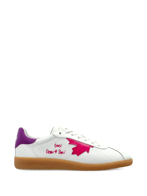DSQUARED2 Gestreifte Rebel Sneakers – Weiß (SNW046818908701)
