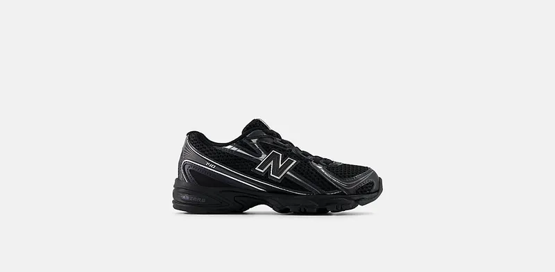 New Balance 740 Bungee Lace Black Grey Silver (PZ740BM)