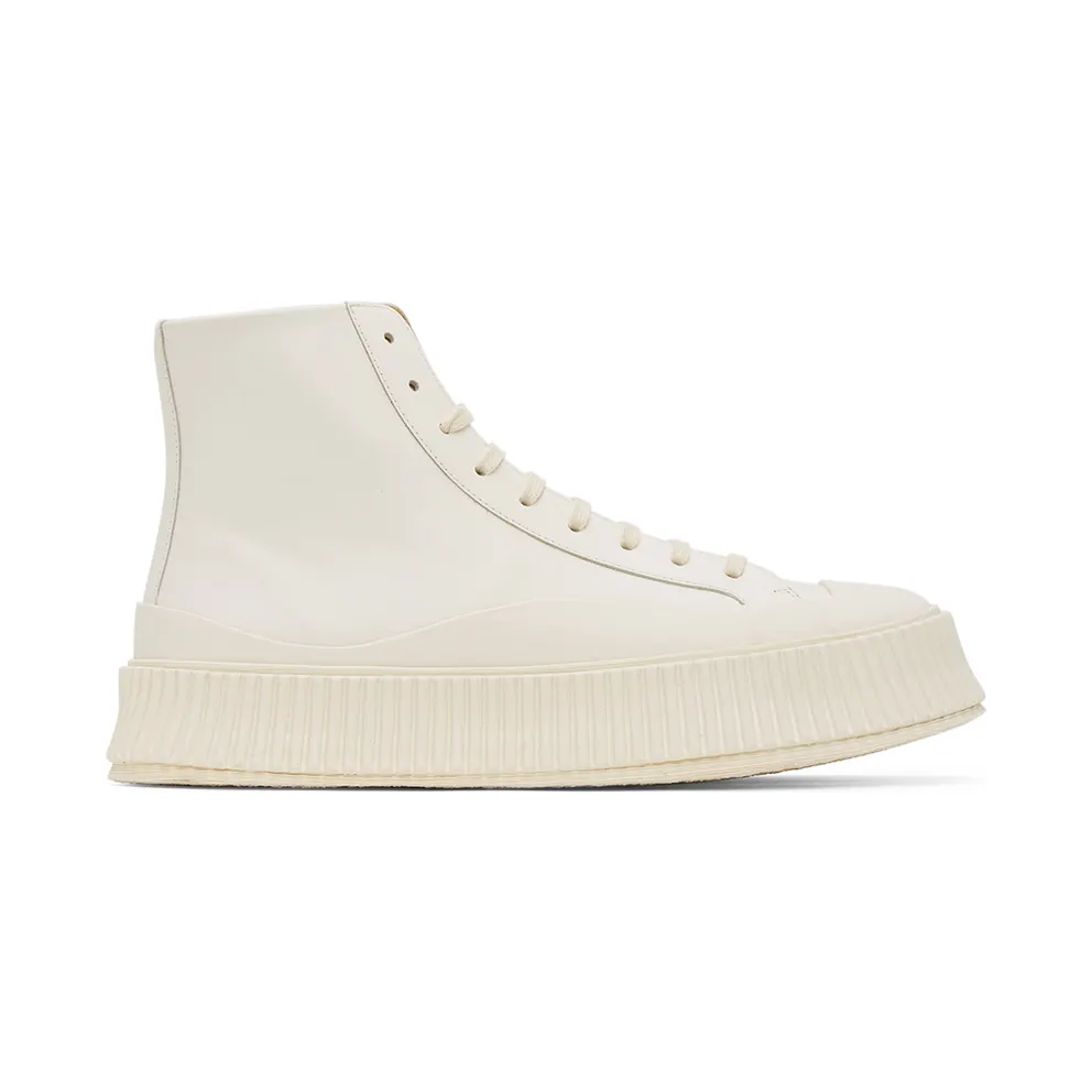 Jil Sander Off-White Vulcanized High-Top Sneakers (JI32536A-11560)