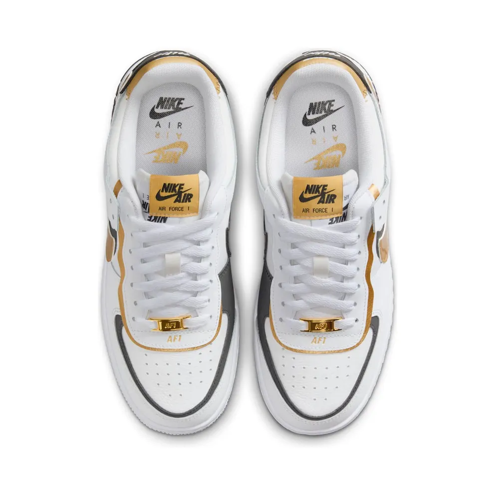 Nike Air Force 1 Low Shadow White Black Metallic Gold (CI0919-125)