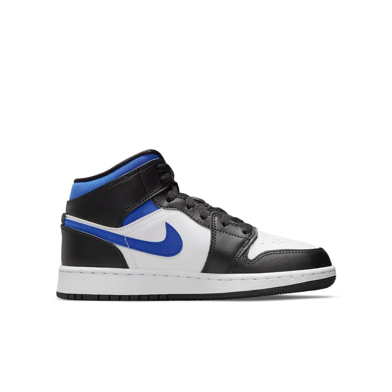 Air Jordan 1 Mid White Black Royal (GS) (554725-140)