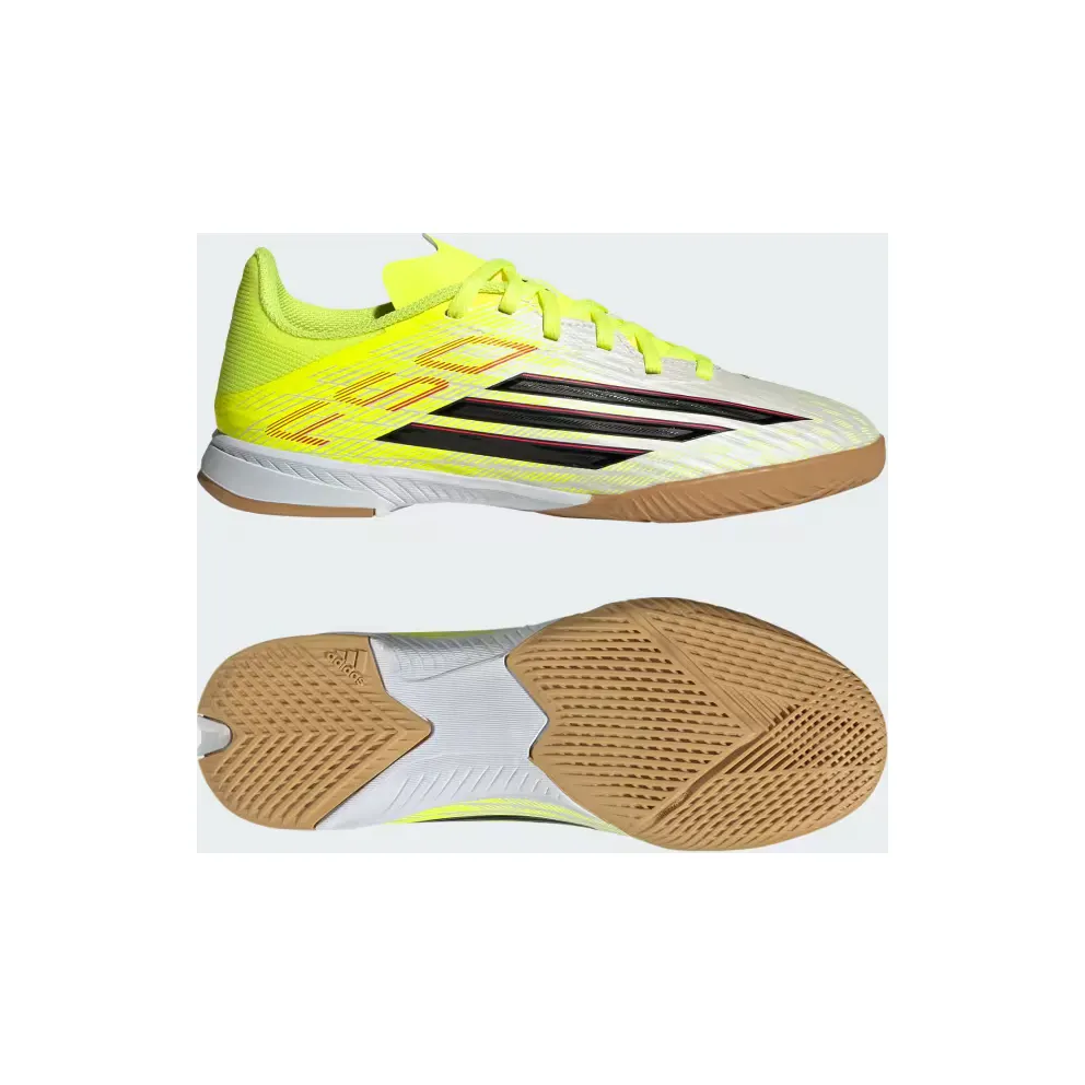 adidas F50 League Indoor Football Shoes Kids “Team Solar Yellow 2 / Core Black / Lucid Red” (JR9019)