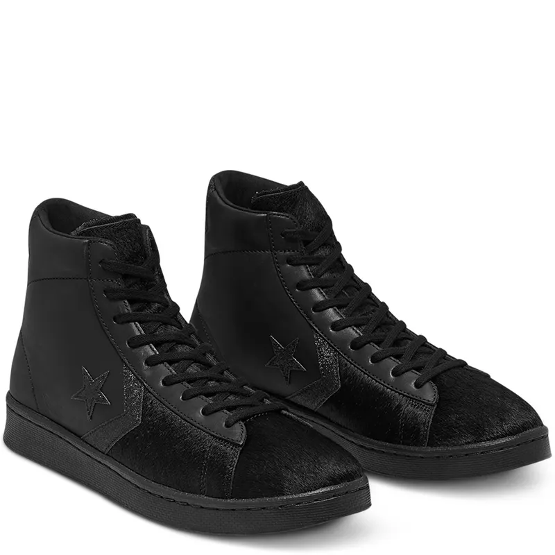 Converse Pro Leather ‘Black Pony Hair’ Black/Black/Black (165751C)