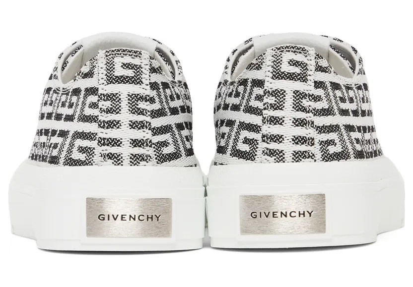 Givenchy Black & White 4G Jacquard City Sneakers (BH006DH158) (2)