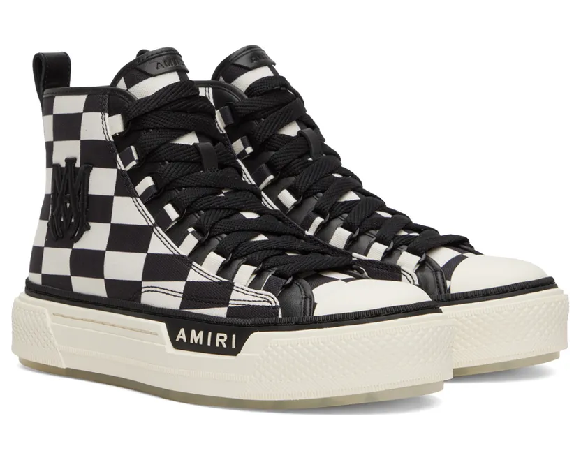 AMIRI Black & White M.A. Court Hi Sneakers (AW22MFS010) (4)
