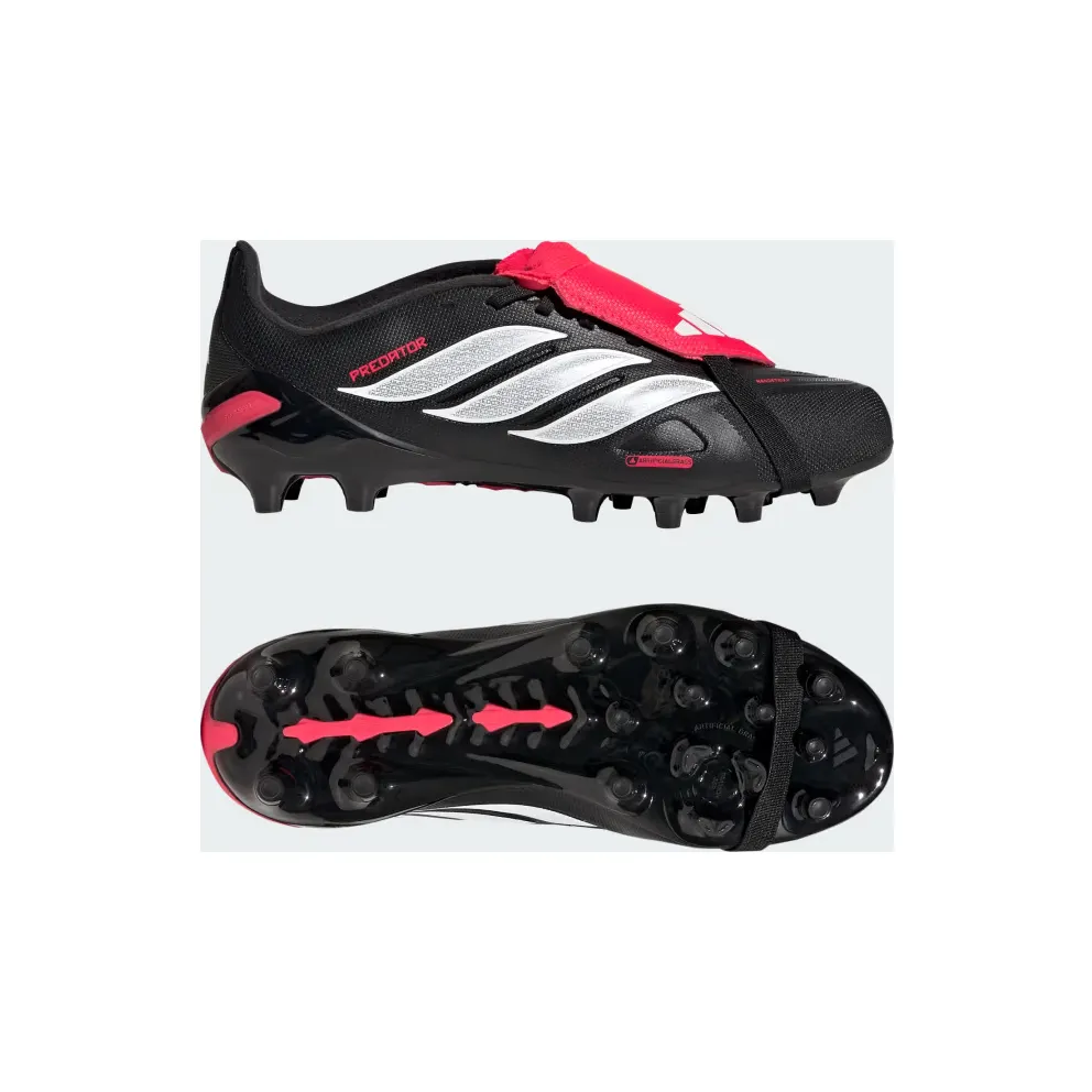 adidas Predator League Fold-over Tongue Artificial Ground Football Boots Kids “Core Black / Cloud White / Lucid Red” (JR7909)