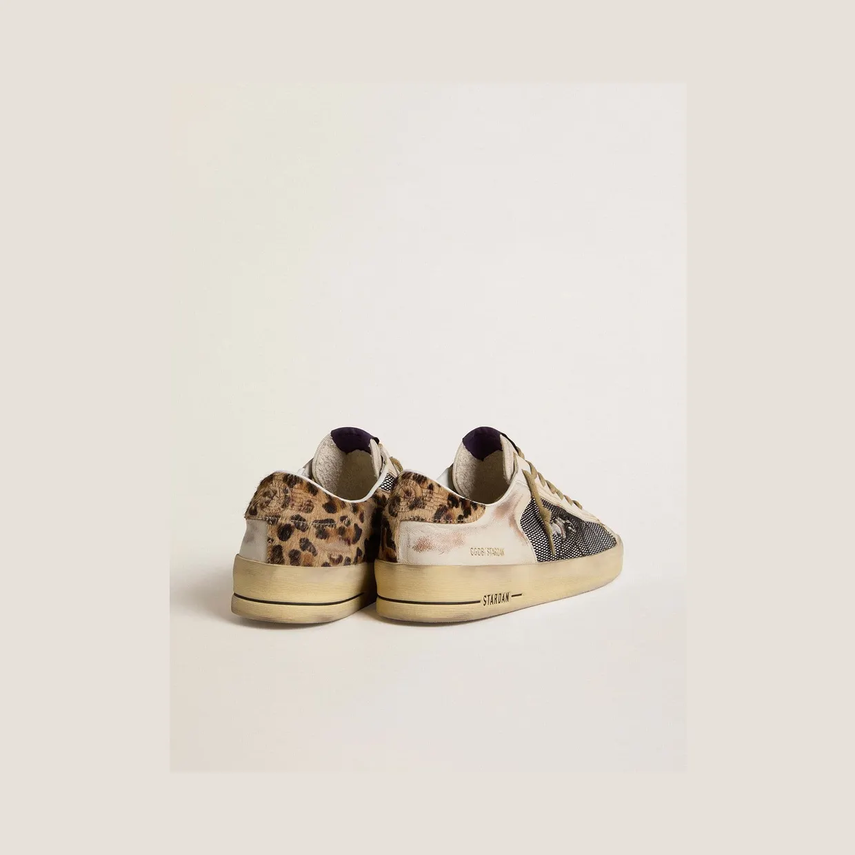 Golden Goose Stardan In Nappa And Mesh With Leopard-Print Pony Skin Heel Tab (GMF00370.F007937.83187) (4)