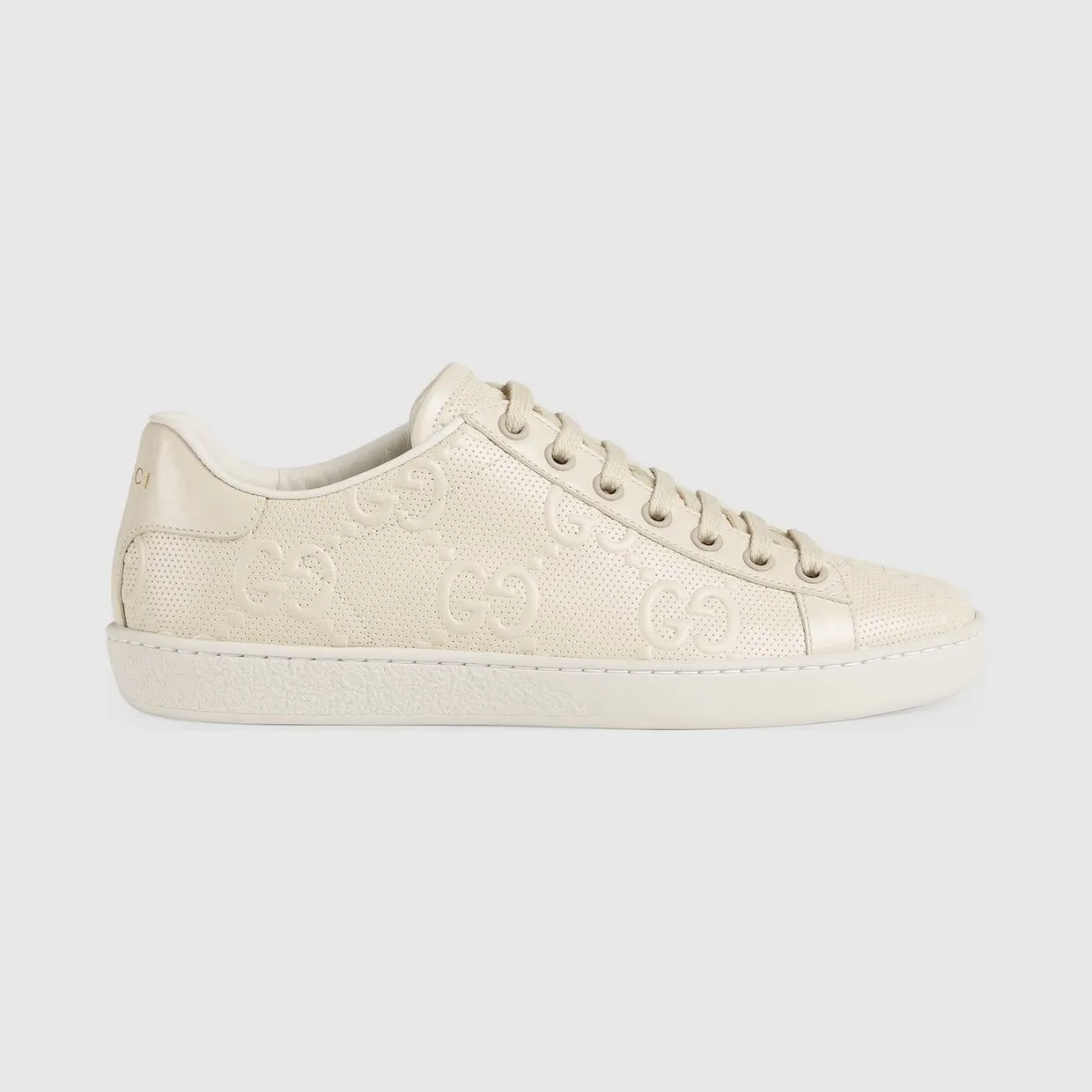 Gucci Ace GG Embossed Cream (W) (660135 1XK10 9022)