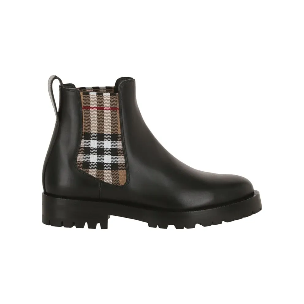 Burberry Vintage Check Chelsea Boots Black Archive Beige (8042363)