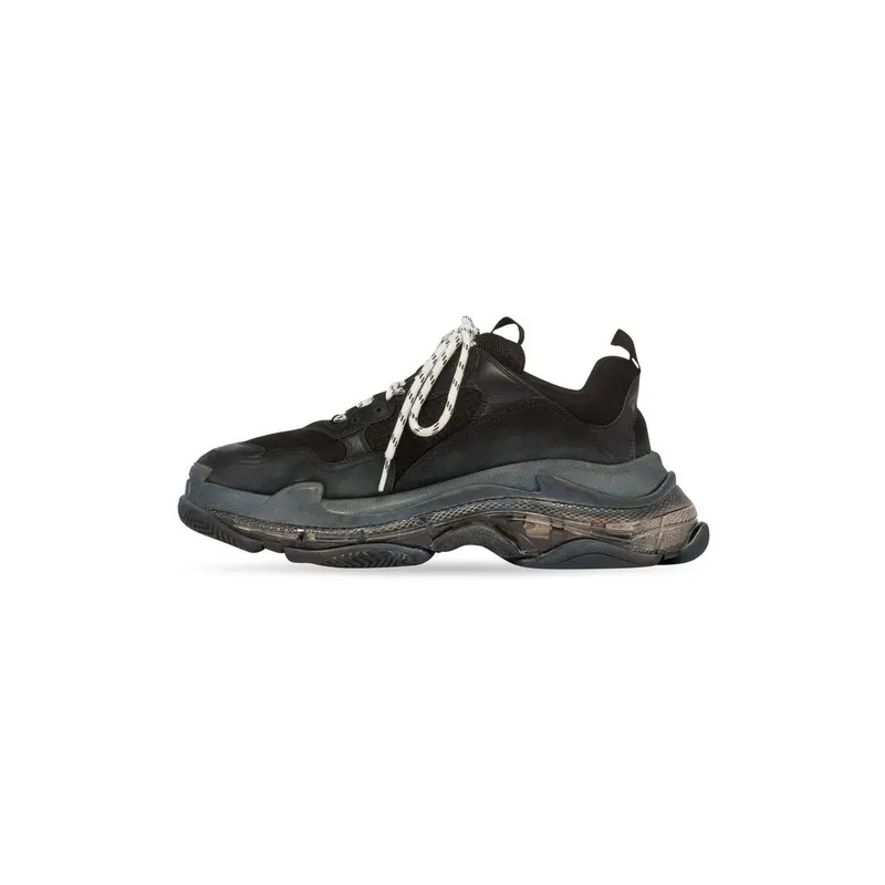 Balenciaga Triple S Clear Sole Double Black (W) (544351W2FB11000)