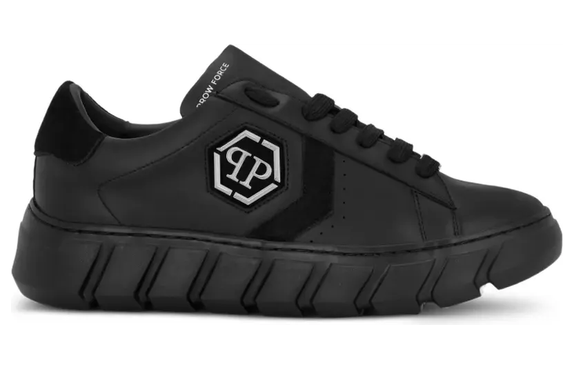 Philipp Plein Hexagon Force leren low-top sneakers – Wit (LAESUSC0988PLE010N)
