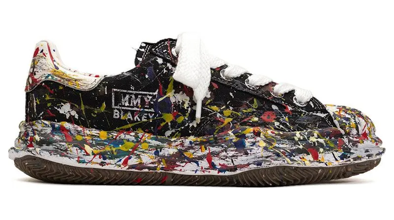 Maison Mihara Yasuhiro Blakey OG Sole Canvas Low Sputtering Paint Black White (A14FW738-BLK)