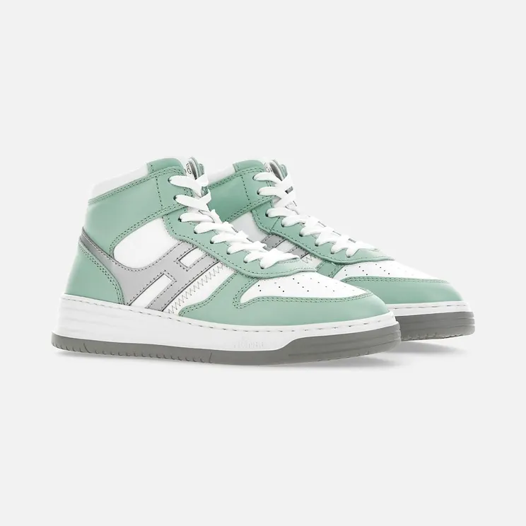 Sneakers Hogan H630 High Top White Green Silver (HXW6300EU40OE6543X)