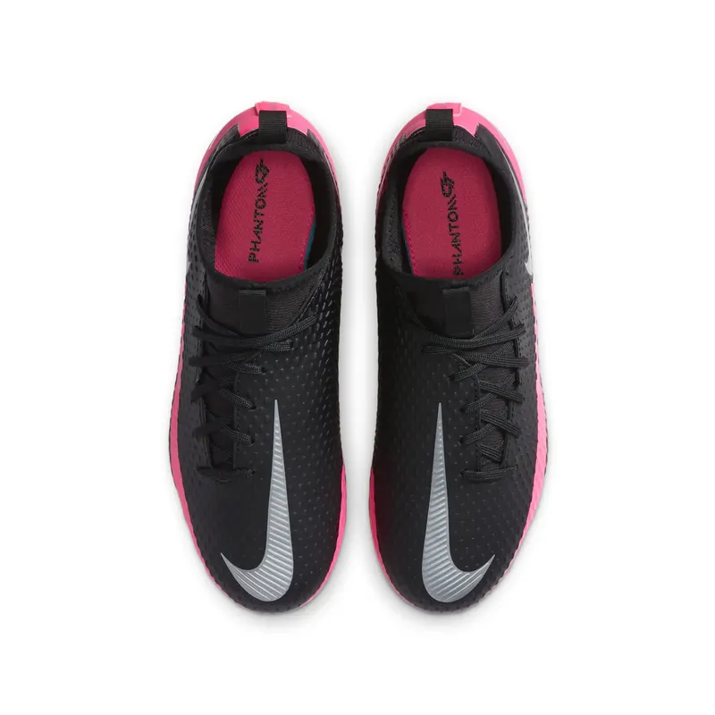 Nike Phantom GT Academy DF MG Black Pink Blast (Kids) Black/Pink Blast-Metallic Silver (CW6694-006)
