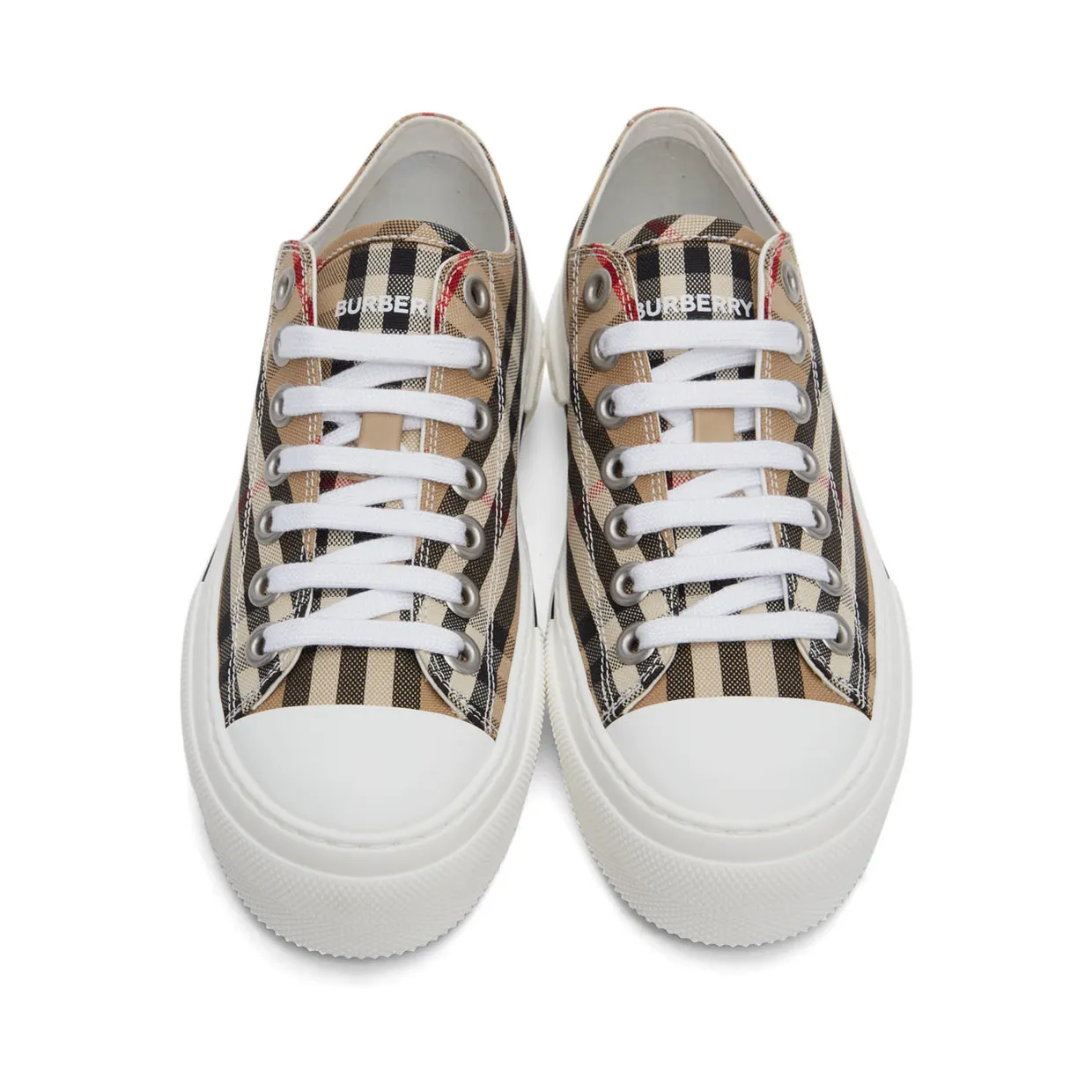 Burberry Beige Canvas Vintage Check Sneakers (8050506) (5)