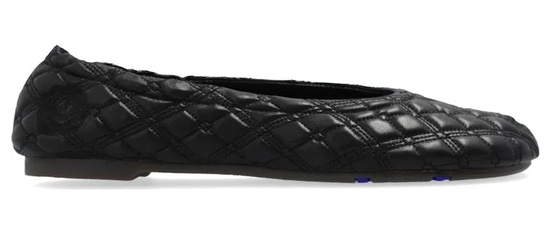 Burberry Sadler Leather Ballet Flats Black (8080383)