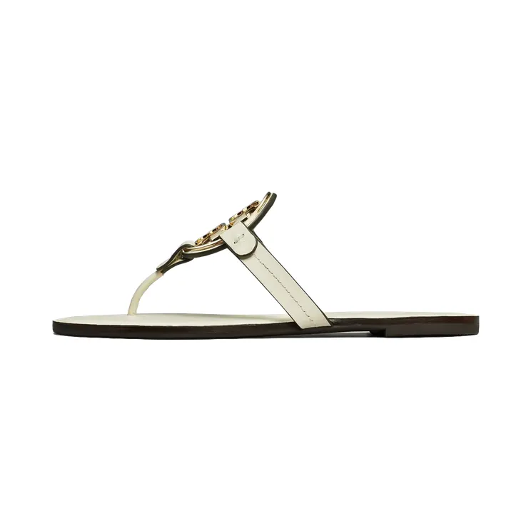 Tory Burch Metal Miller Sandal “Light Cream Gold” (167568-100)