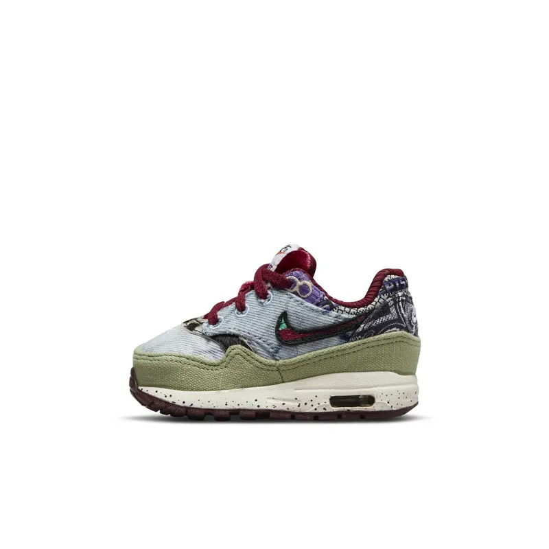 Nike Air Max 1 SP Concepts Mellow (TD) – “Oil Green / Black / Team Red / Sail” (DR2363-300)