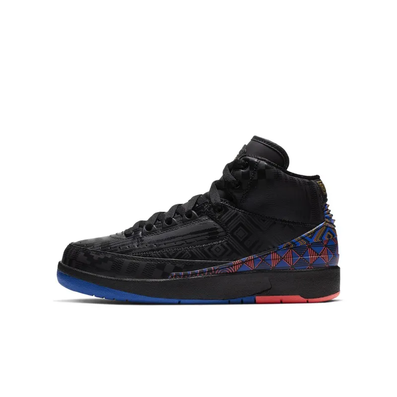 Jordan 2 Retro Black History Month 2019 (GS) Black/Metallic Gold-Black-Hyper Cobalt (CI2972-007)