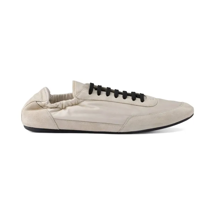 Prada Collapse Sneakers Re-Nylon Suede Elasticized Ivory (2EG479_D7C_F0304_F_G001)