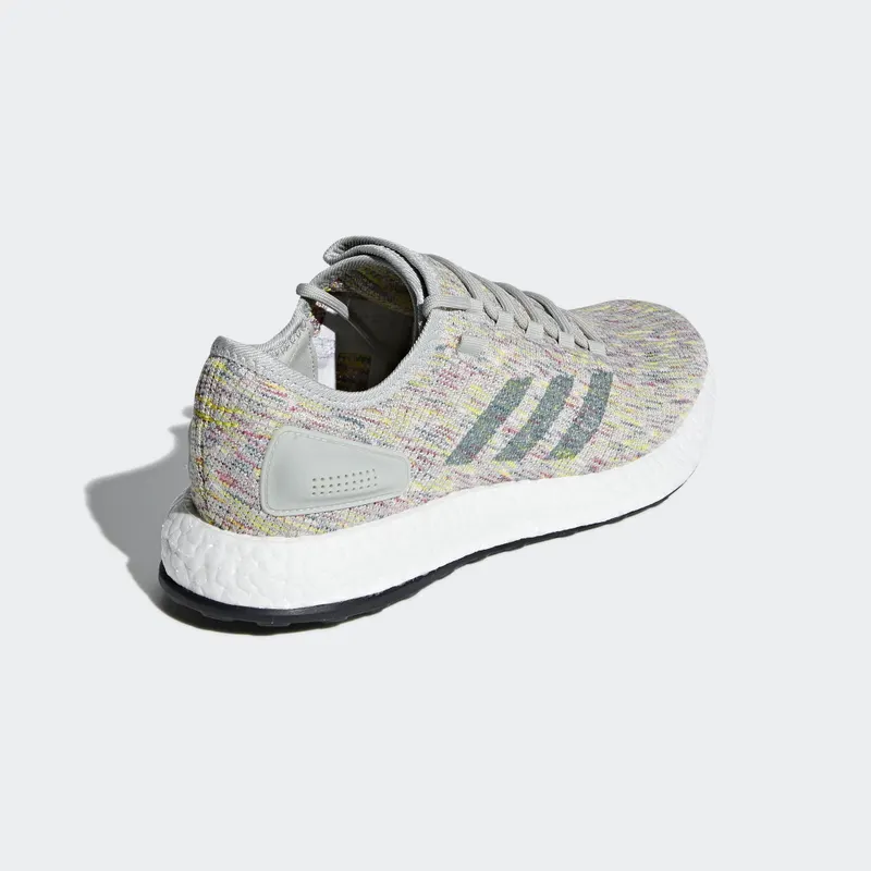 adidas Pureboost Grey Multi-Color Ash Silver/Raw Green/Shock Yellow (AQ0051)