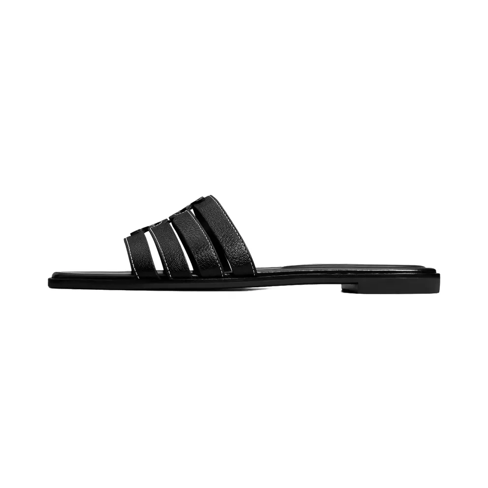 Tory Burch Ines Cage Slide “Perfect Black” (158616-006)