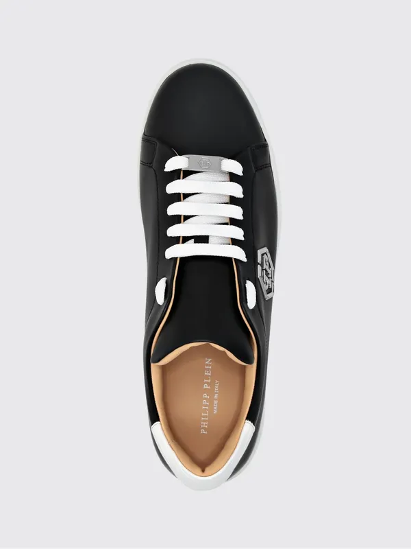Philipp plein Low-Top Smooth Leather Sneakers with Hexagon Logo Patch Black (UACSUSC0507PLE010N02) (3)
