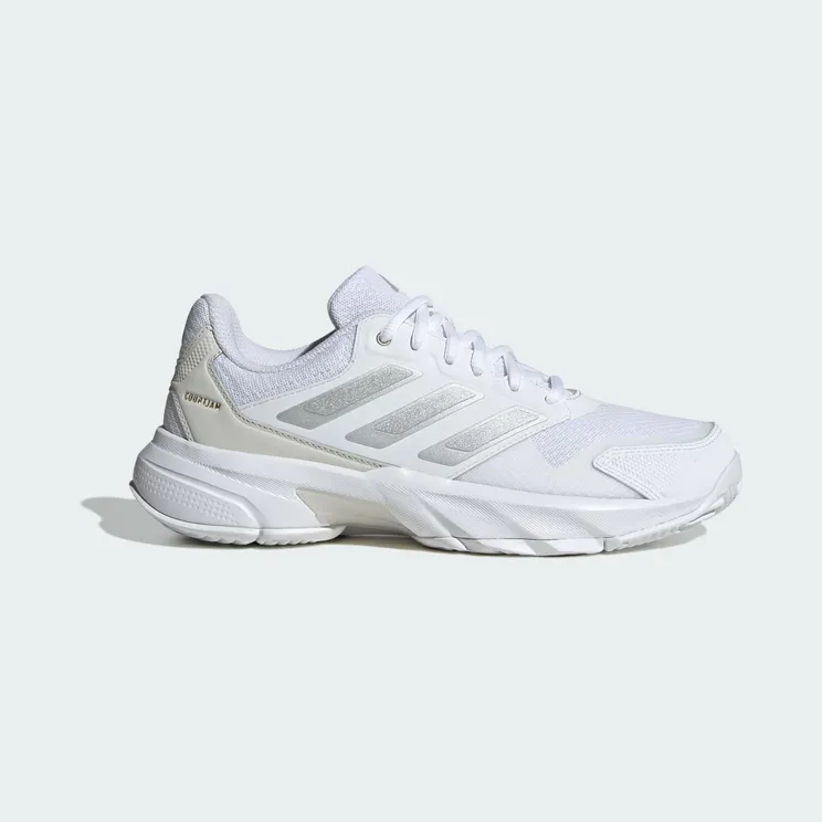 Adidas CourtJam Control 3 Tennisschoenen Cloud White / Silver Metallic / Grey One (ID2457)