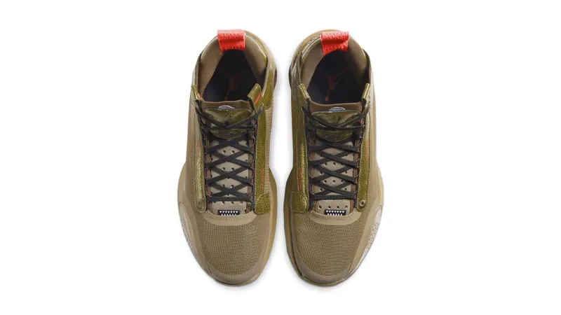 Jordan XXXIV Bayou Boys Brown Kelp/Bright Crimson (DA1897-300)