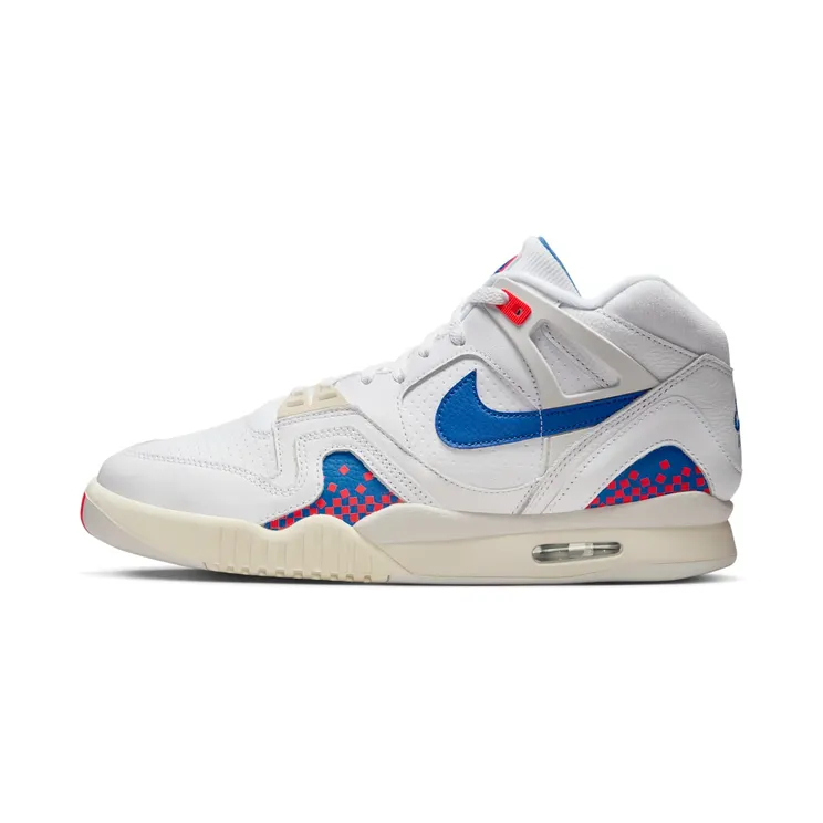 Nike Air Tech Pixel Court (2025) “White / Laser Crimson / Pale Ivory / Royal Blue” (FZ9033-102)