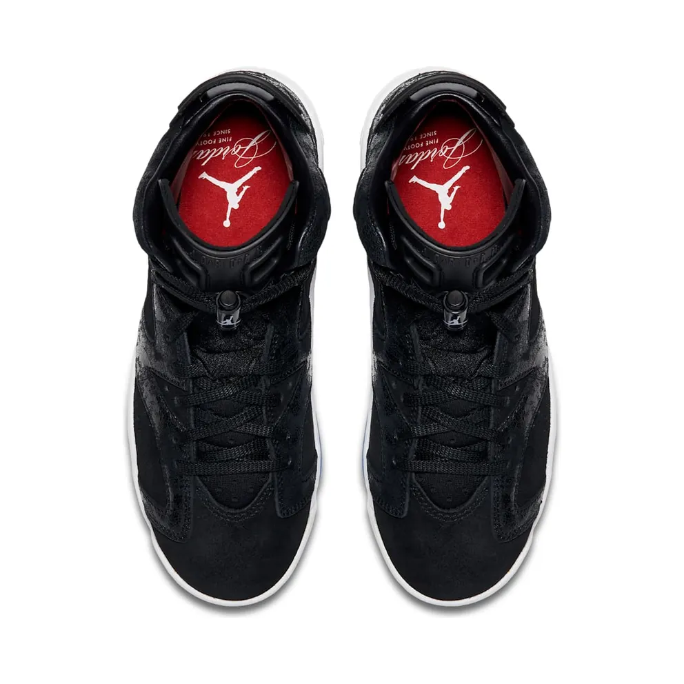 Jordan 6 Retro Heiress Black Suede (GS) Black/Black-White-Gym Red (881430-029)