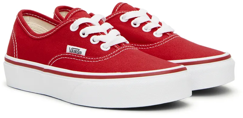 Vans Kids Red & White Authentic Little Kids Sneakers (VN000WWX6RT1)