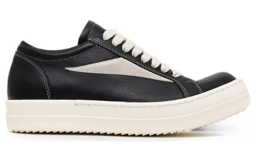Rick Owens Low-top met contrasterende stiksels “Black” (RP02F5888LCOLVS)