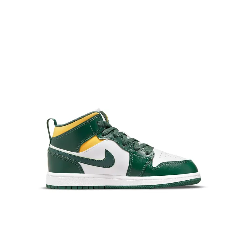Air Jordan 1 Mid Green Yellow Sonics (PS) (640734-371)