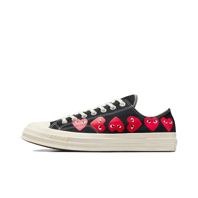 Converse x Comme des Garçons PLAY Chuck 70 Multi Heart Black/High Risk Red/Egret (A08149C)