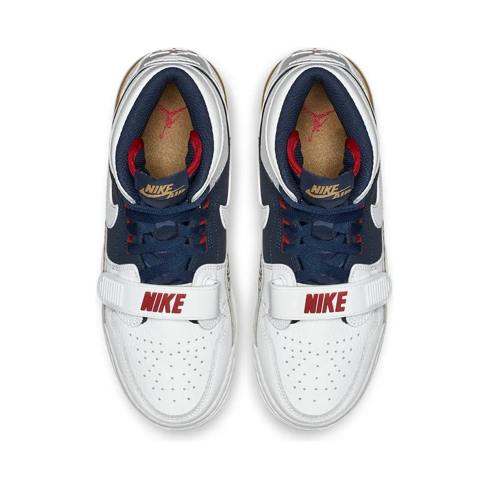 Jordan Legacy 312 Olympic (GS) White/White-Midnight Navy-Varsity Red-Metallic Gold (AT4040-101)