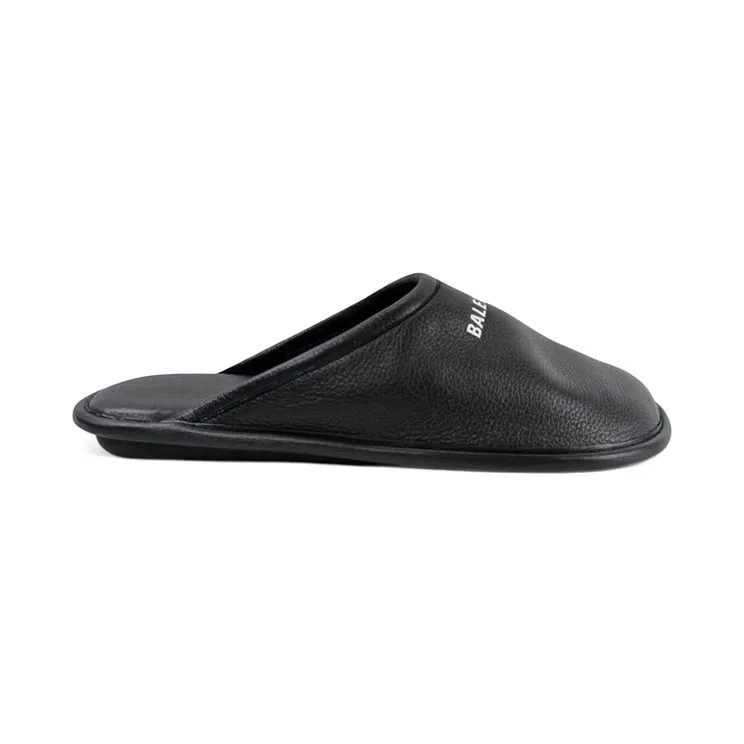 Balenciaga Home Mule Flat Black White (699668 WB993 1090)